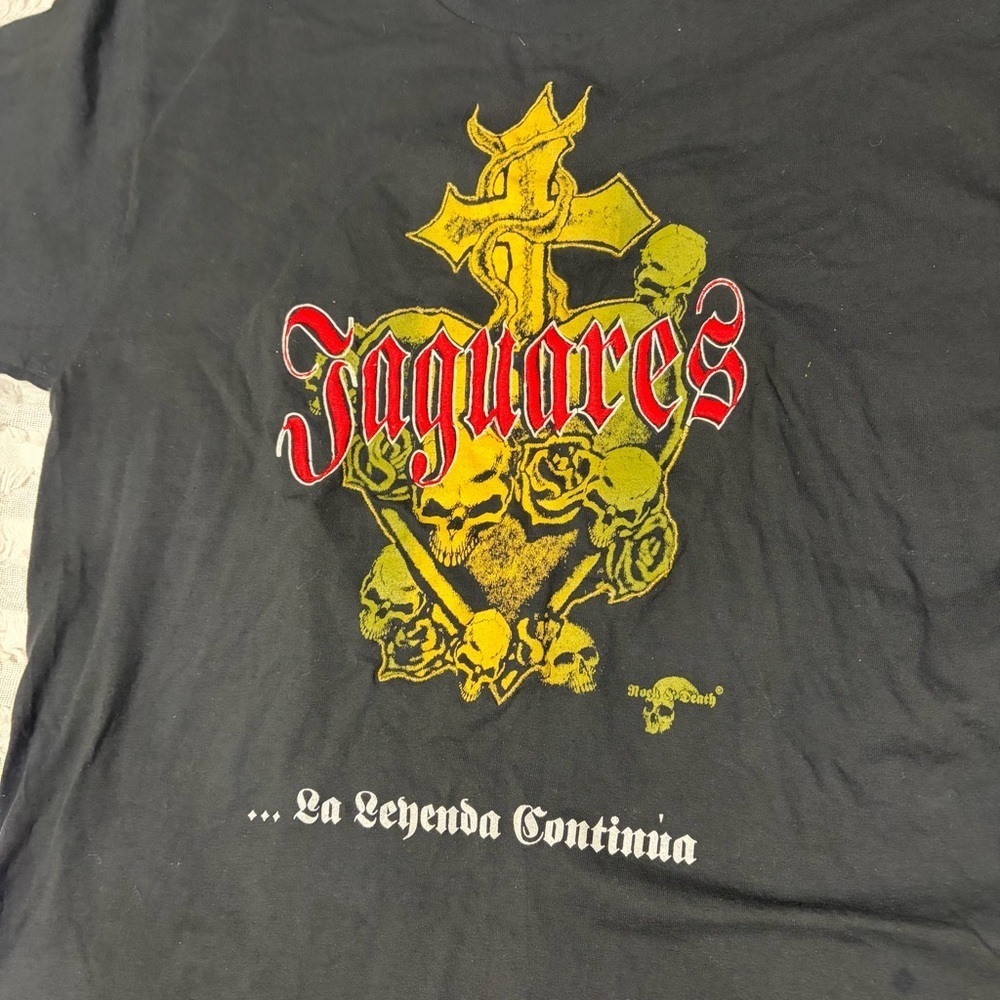 vtg 90s Jaguares La Leyenda Continua T Shirt SZ XL Mexico Rock Band Goth Punk - Picture 2 of 9